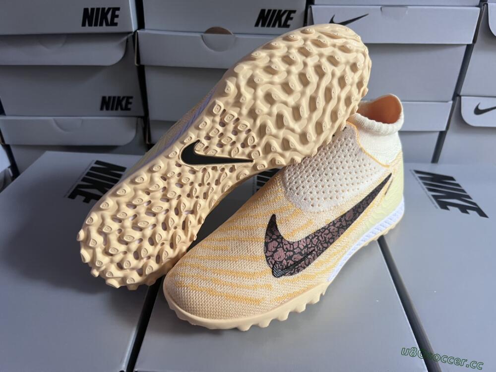 Unisex Nike Phantom GX Elite DF Link TF Artificial Turf High-Tops Football Shoes - Yellow/Black/Brown
