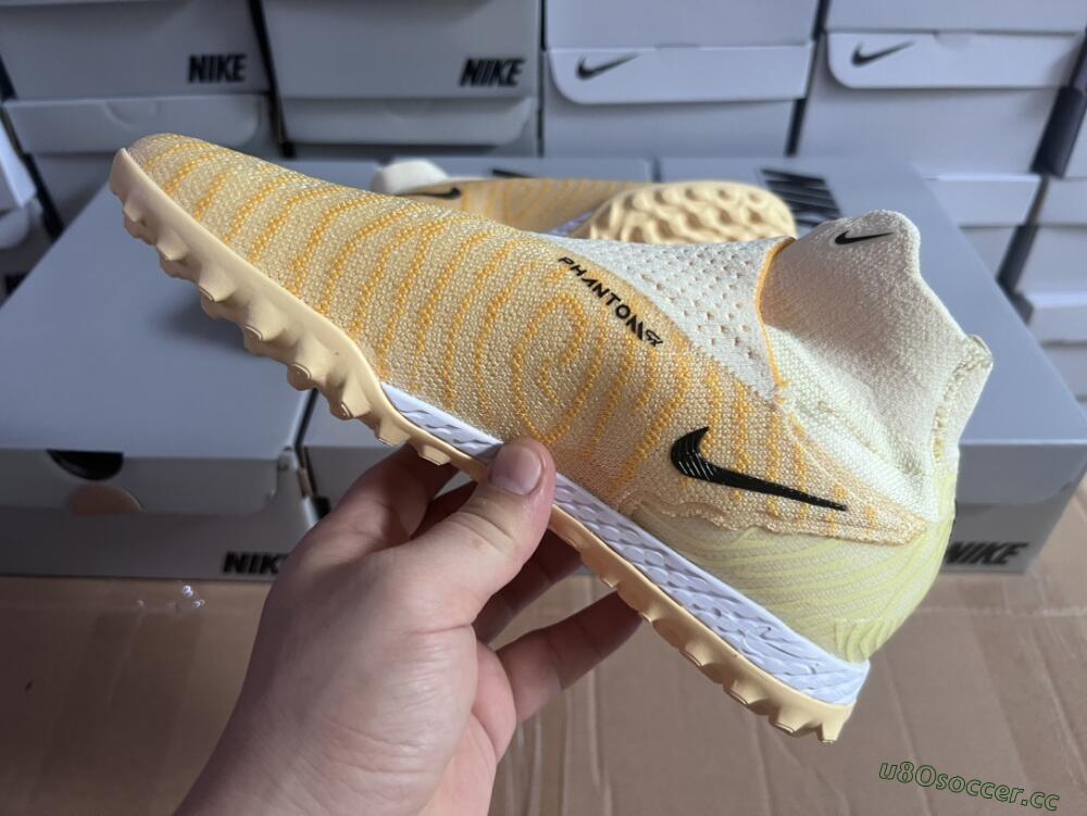 Unisex Nike Phantom GX Elite DF Link TF Artificial Turf High-Tops Football Shoes - Yellow/Black/Brown