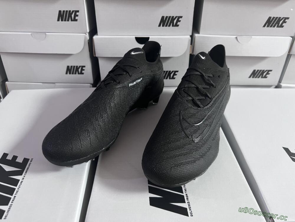 Unisex Nike Phantom GX Elite FG Firm Ground Low-Tops Football Boots - Black/White/Black