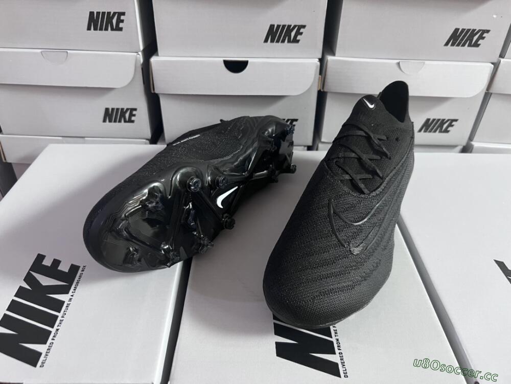 Unisex Nike Phantom GX Elite FG Firm Ground Low-Tops Football Boots - Black/White/Black