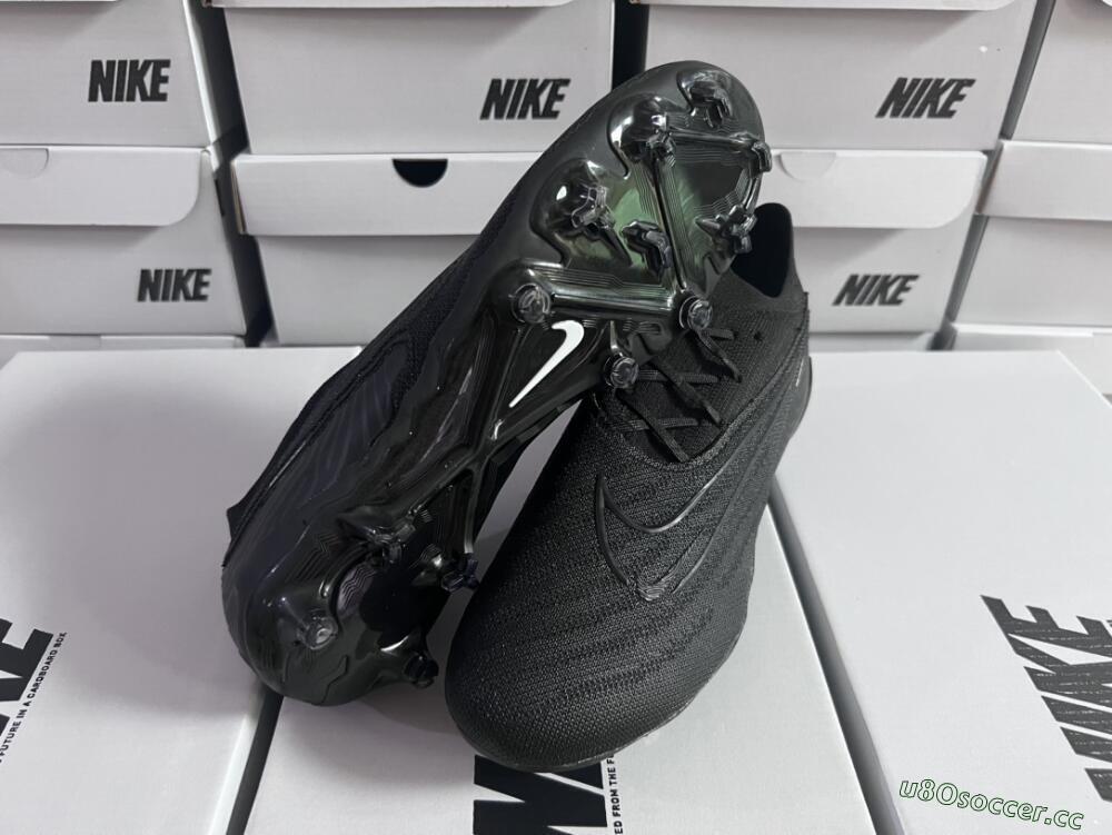 Unisex Nike Phantom GX Elite FG Firm Ground Low-Tops Football Boots - Black/White/Black