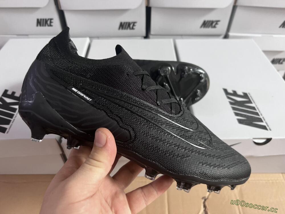 Unisex Nike Phantom GX Elite FG Firm Ground Low-Tops Football Boots - Black/White/Black