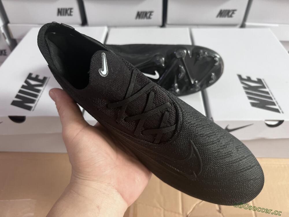 Unisex Nike Phantom GX Elite FG Firm Ground Low-Tops Football Boots - Black/White/Black