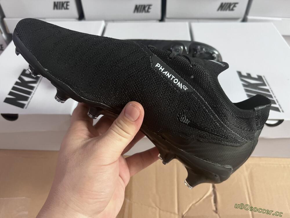 Unisex Nike Phantom GX Elite FG Firm Ground Low-Tops Football Boots - Black/White/Black