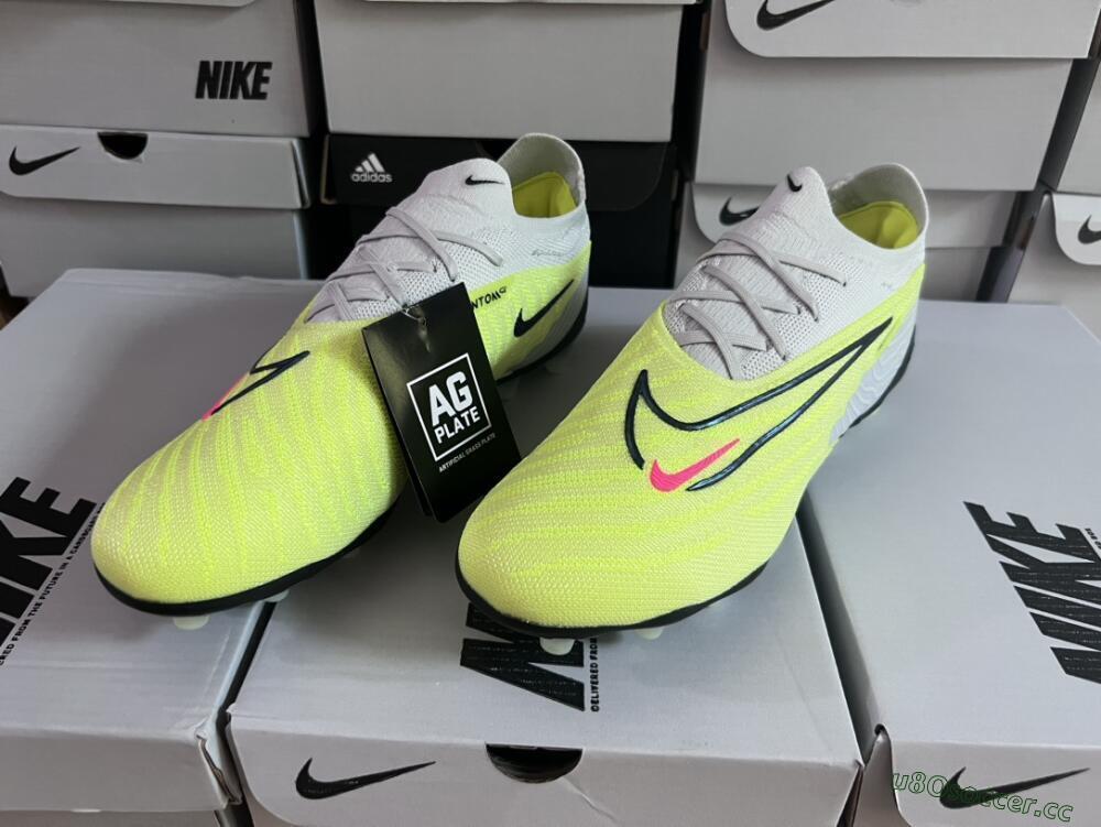 Men's Nike Phantom GX Elite AG Artificial Grass Low-Tops Football Boots - Grey/Yellow/Black