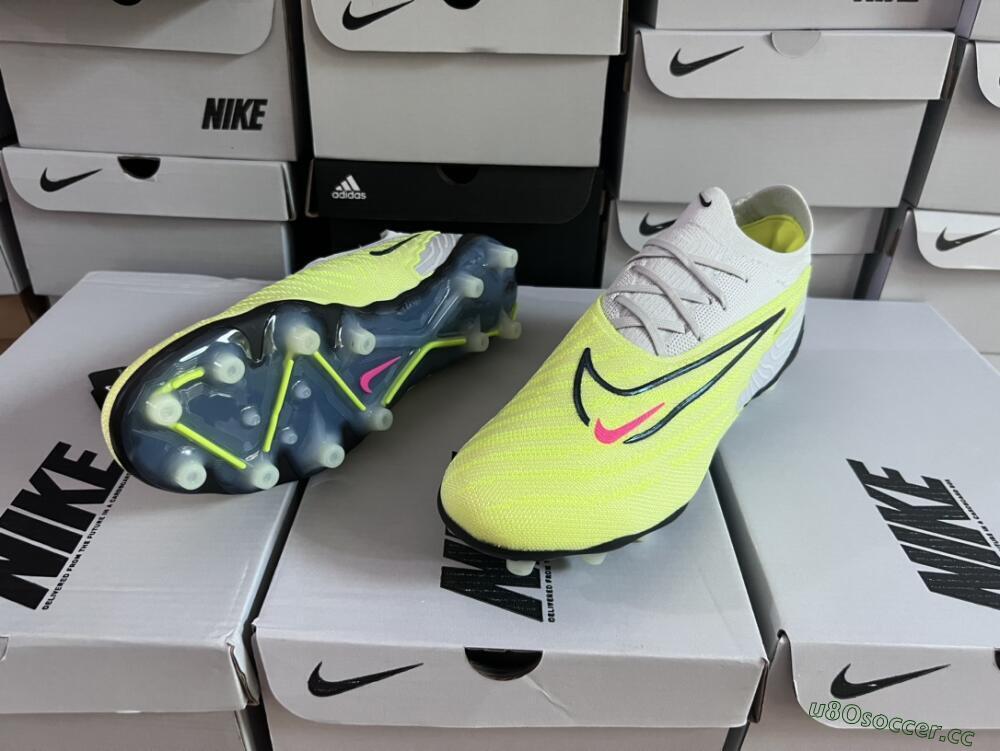 Men's Nike Phantom GX Elite AG Artificial Grass Low-Tops Football Boots - Grey/Yellow/Black