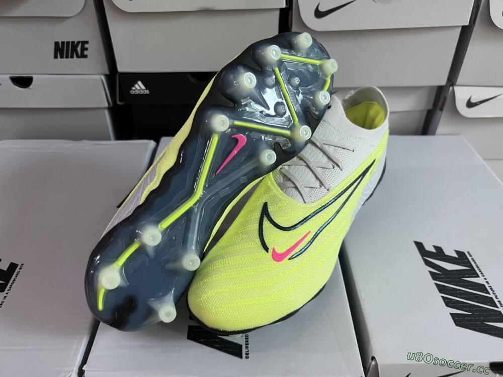 Men's Nike Phantom GX Elite AG Artificial Grass Low-Tops Football Boots - Grey/Yellow/Black