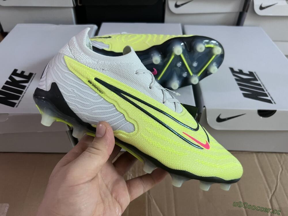Men's Nike Phantom GX Elite AG Artificial Grass Low-Tops Football Boots - Grey/Yellow/Black