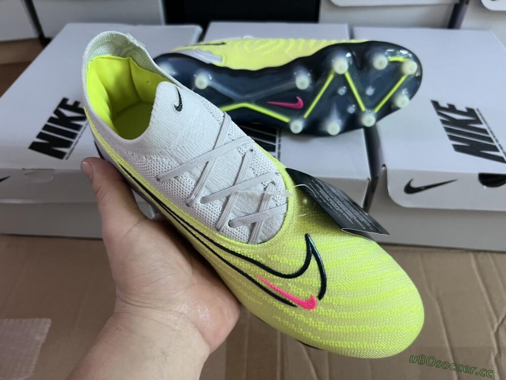 Men's Nike Phantom GX Elite AG Artificial Grass Low-Tops Football Boots - Grey/Yellow/Black