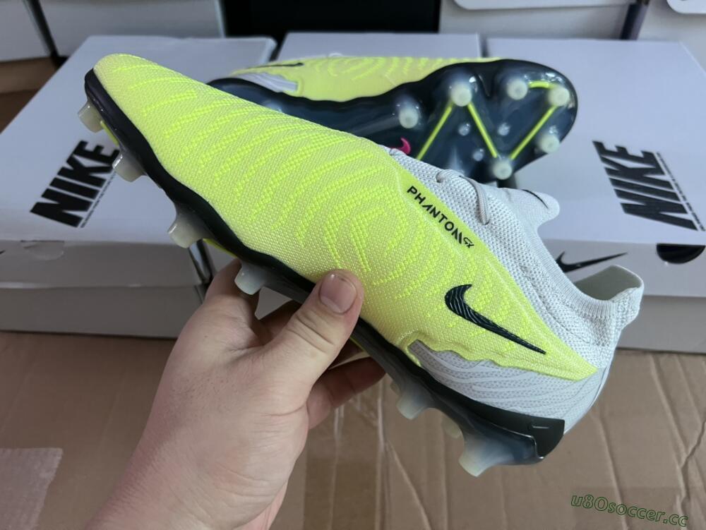 Men's Nike Phantom GX Elite AG Artificial Grass Low-Tops Football Boots - Grey/Yellow/Black