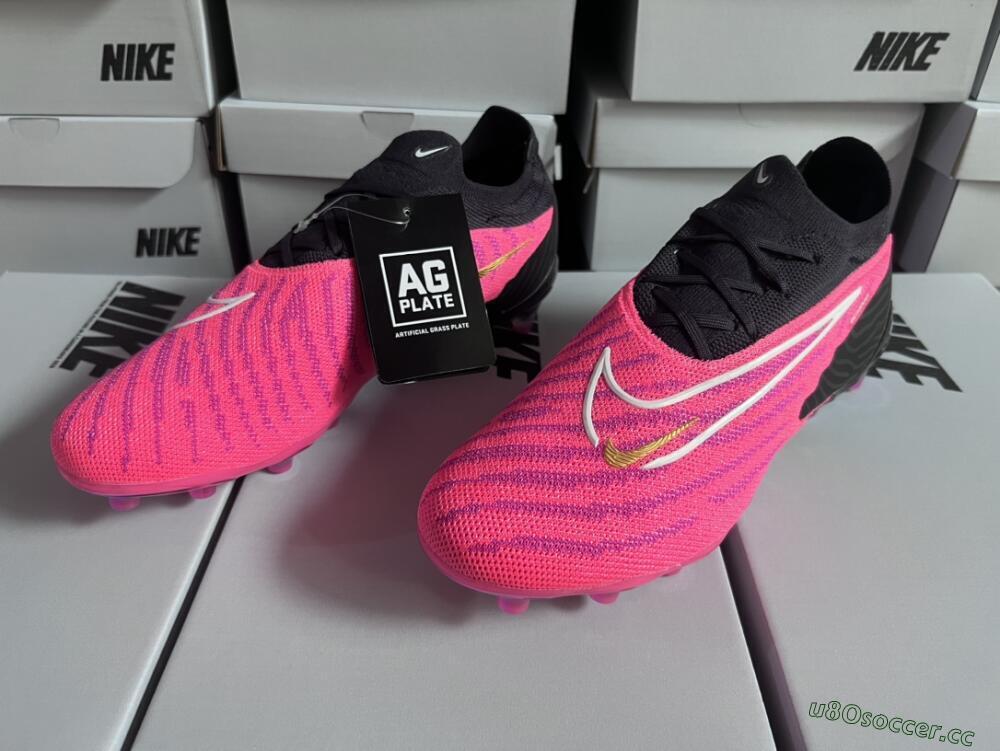 Men's Nike Phantom GX Elite AG Artificial Grass Low-Tops Football Boots - Pink/White/Black
