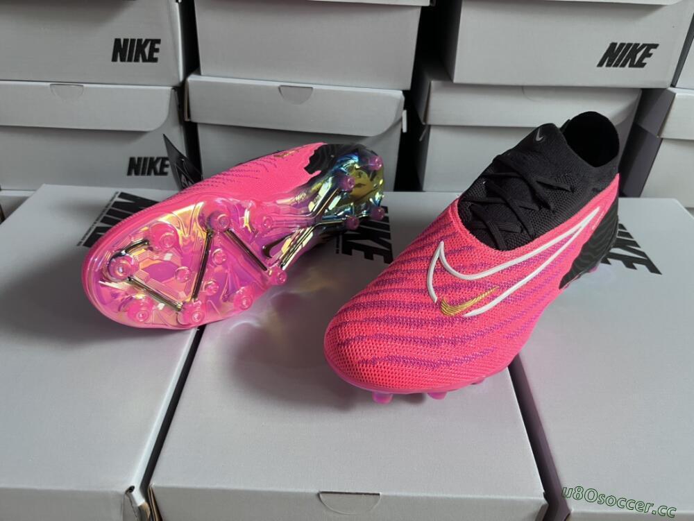 Men's Nike Phantom GX Elite AG Artificial Grass Low-Tops Football Boots - Pink/White/Black