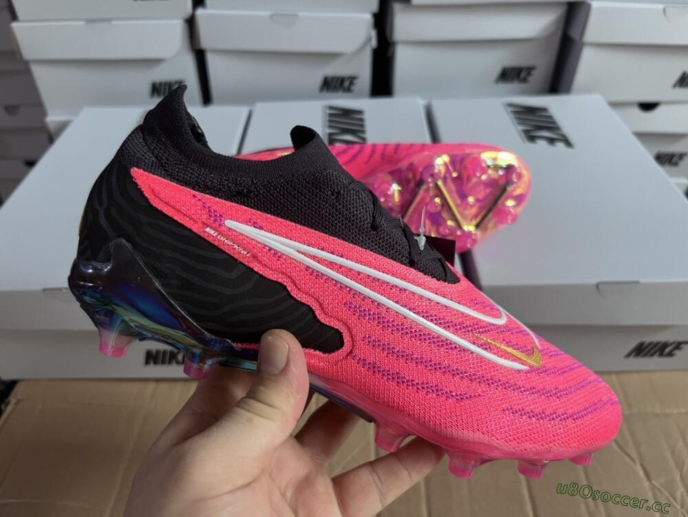 Men's Nike Phantom GX Elite AG Artificial Grass Low-Tops Football Boots - Pink/White/Black