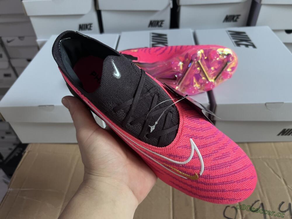 Men's Nike Phantom GX Elite AG Artificial Grass Low-Tops Football Boots - Pink/White/Black