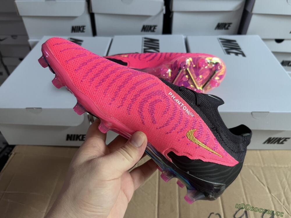 Men's Nike Phantom GX Elite AG Artificial Grass Low-Tops Football Boots - Pink/White/Black