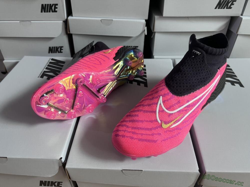 Men's Nike Phantom GX Elite DF AG Artificial Grass High-Tops Football Boots - Pink/White/Black