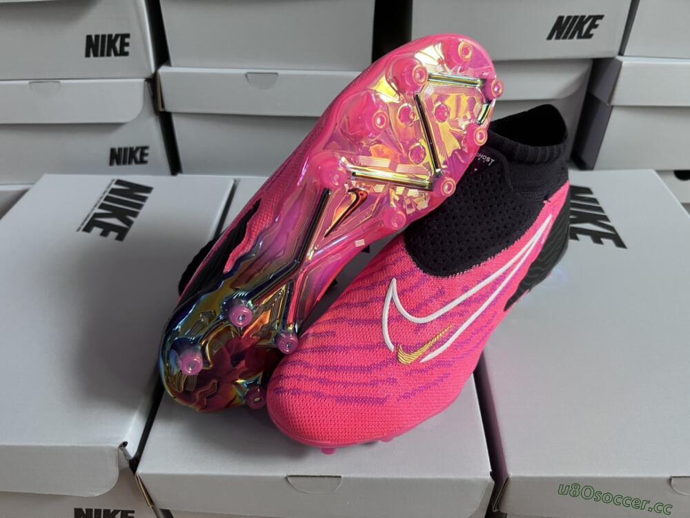 Men's Nike Phantom GX Elite DF AG Artificial Grass High-Tops Football Boots - Pink/White/Black