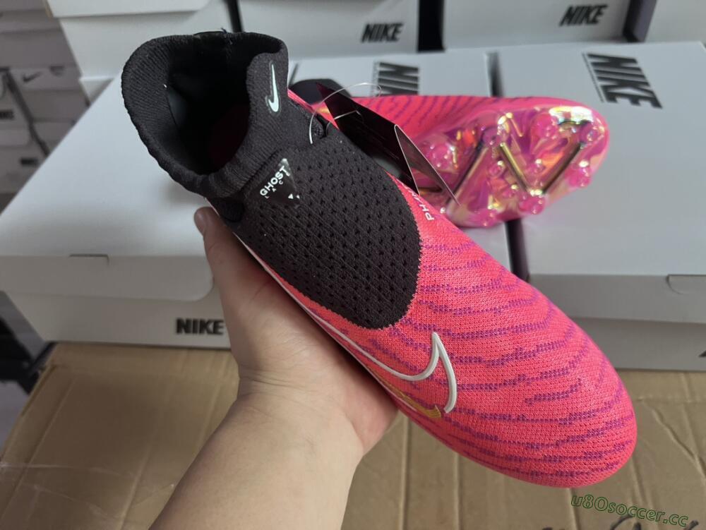Men's Nike Phantom GX Elite DF AG Artificial Grass High-Tops Football Boots - Pink/White/Black