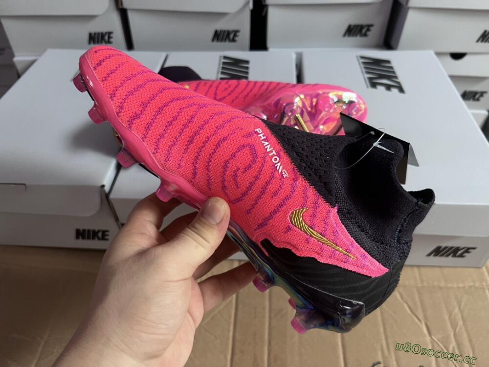 Men's Nike Phantom GX Elite DF AG Artificial Grass High-Tops Football Boots - Pink/White/Black