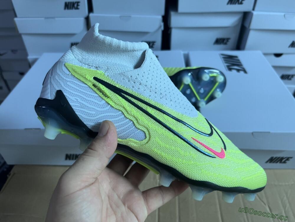 Men's Nike Phantom GX Elite DF AG Artificial Grass High-Tops Football Boots - Green/Blue/White