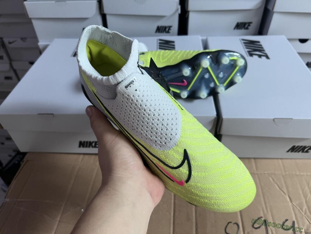 Men's Nike Phantom GX Elite DF AG Artificial Grass High-Tops Football Boots - Green/Blue/White