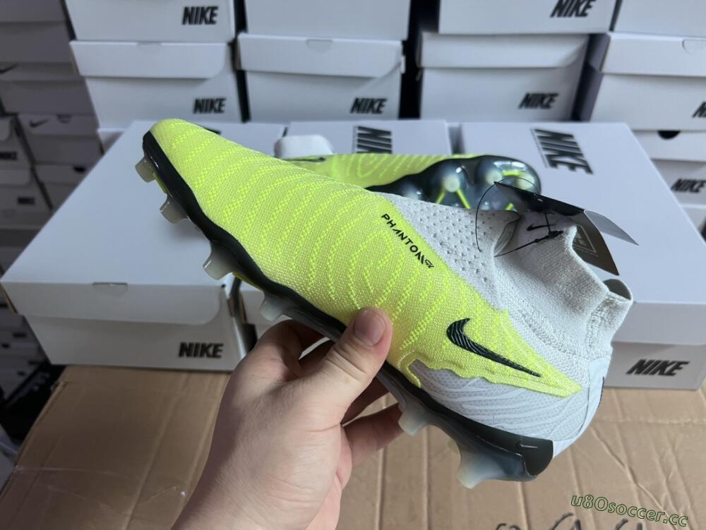Men's Nike Phantom GX Elite DF AG Artificial Grass High-Tops Football Boots - Green/Blue/White