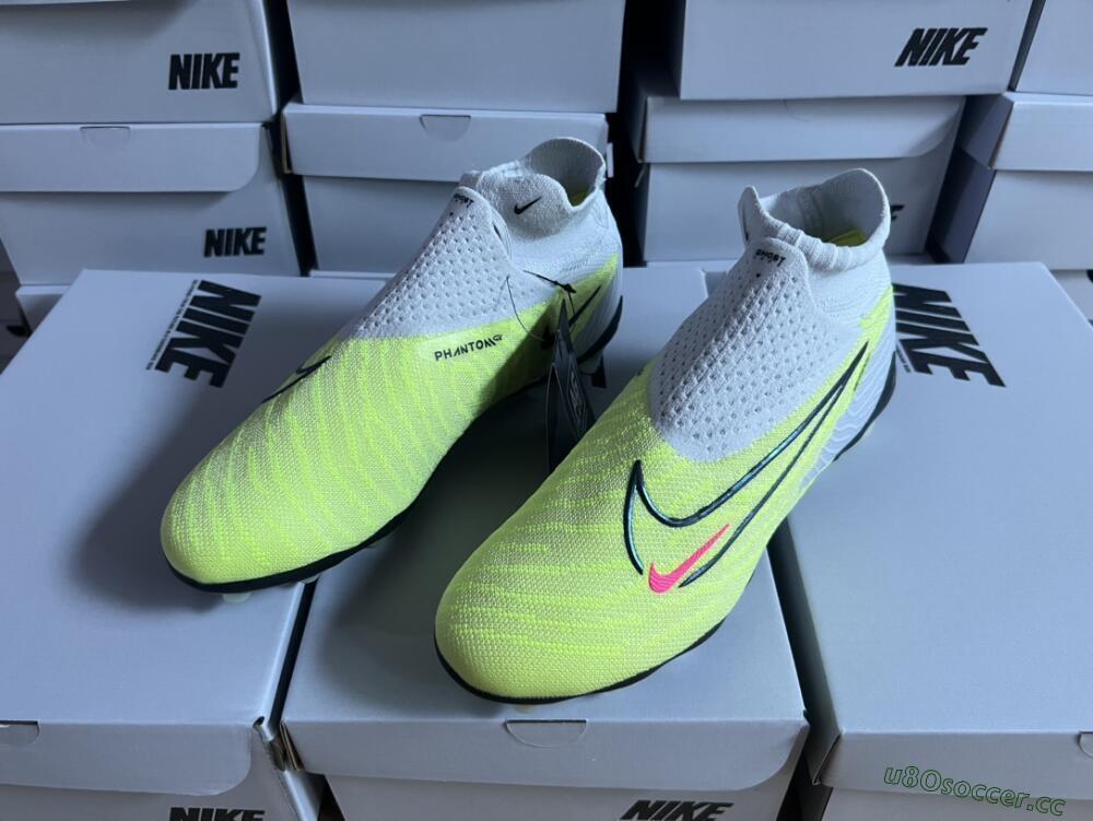 Men's Nike Phantom GX Elite DF AG Artificial Grass High-Tops Football Boots - Green/Blue/White