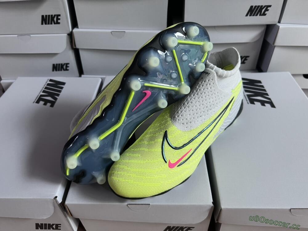 Men's Nike Phantom GX Elite DF AG Artificial Grass High-Tops Football Boots - Green/Blue/White