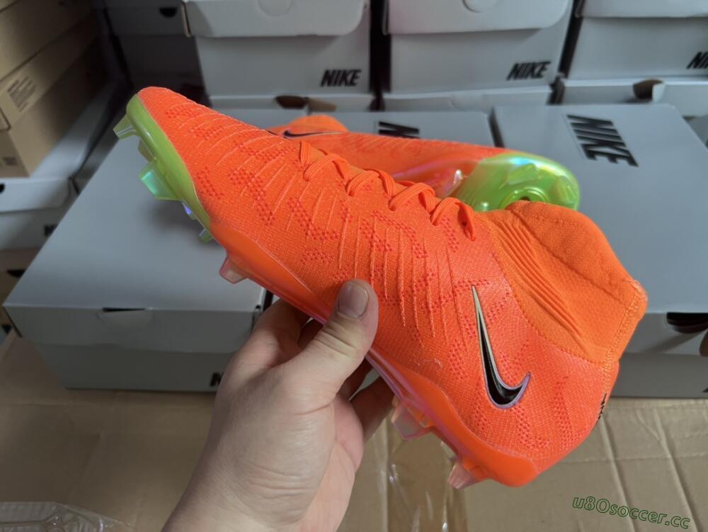 Men's Nike Phantom Luna Elite FG Firm Ground High-Tops Football Boots - Orange/Black/Green