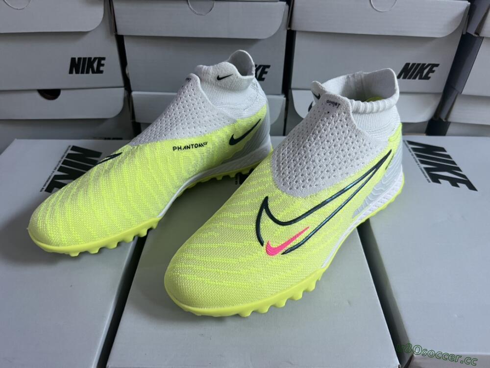 Unisex Nike Phantom GX Elite DF Link TF Artificial Turf High-Tops Football Shoes - Green/Black/White