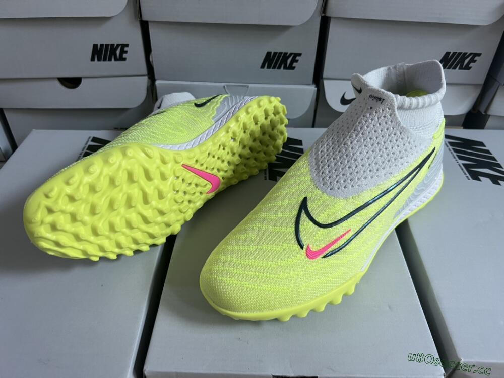 Unisex Nike Phantom GX Elite DF Link TF Artificial Turf High-Tops Football Shoes - Green/Black/White