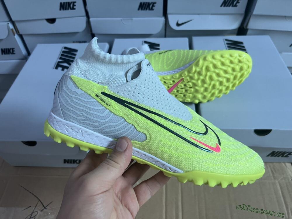 Unisex Nike Phantom GX Elite DF Link TF Artificial Turf High-Tops Football Shoes - Green/Black/White