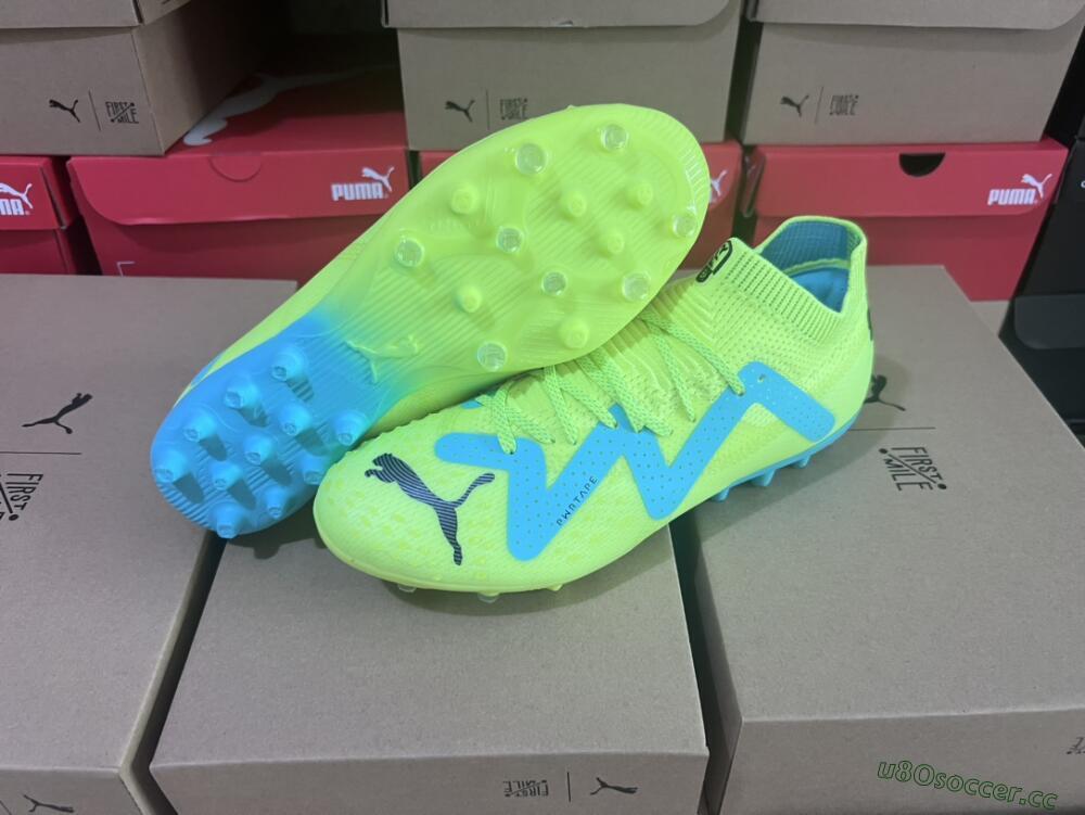 Men's Puma Future Ultimate MG Multi Ground Low-Tops Football Boots - Yellow/Blue