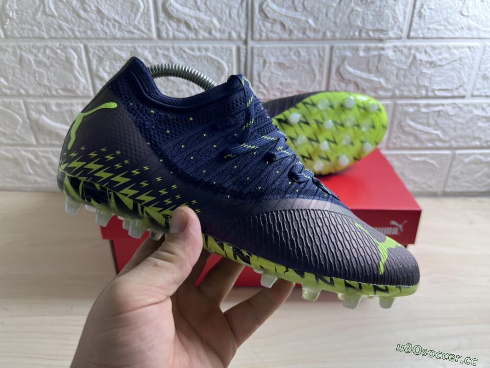 Men's Puma Future Z 1.3 Instinct MG Multi Ground Low-Tops Football Boots - Black/Green