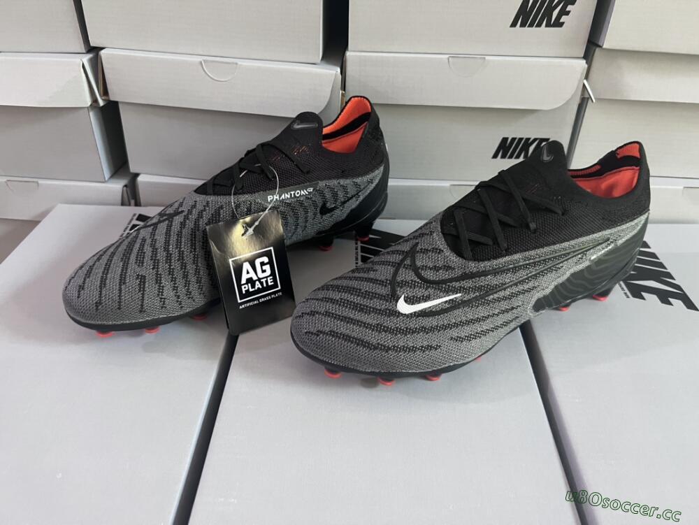 Men's Nike Phantom GX Elite AG Artificial Grass Low-Tops Football Boots - Black/Grey