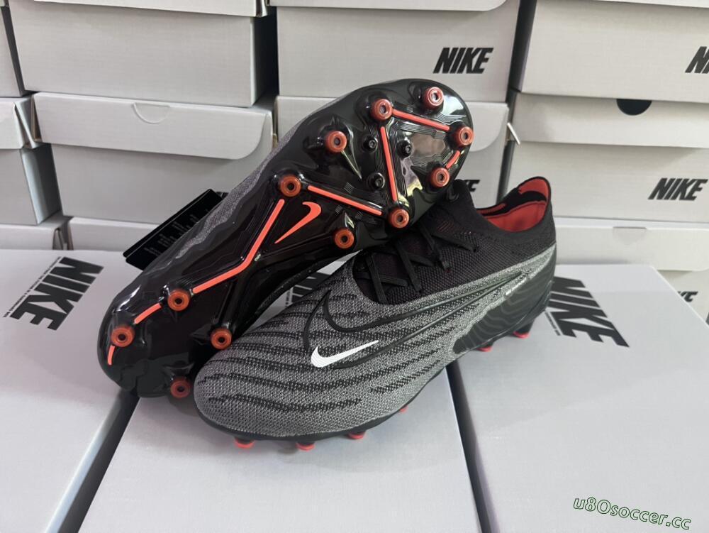 Men's Nike Phantom GX Elite AG Artificial Grass Low-Tops Football Boots - Black/Grey