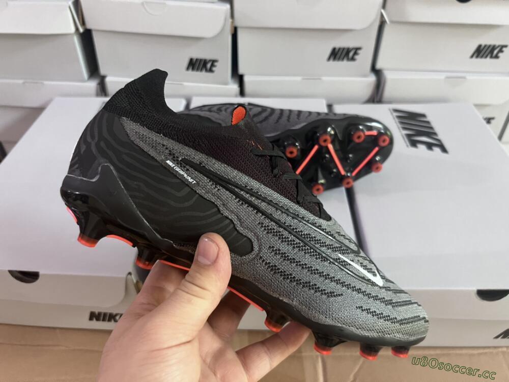 Men's Nike Phantom GX Elite AG Artificial Grass Low-Tops Football Boots - Black/Grey