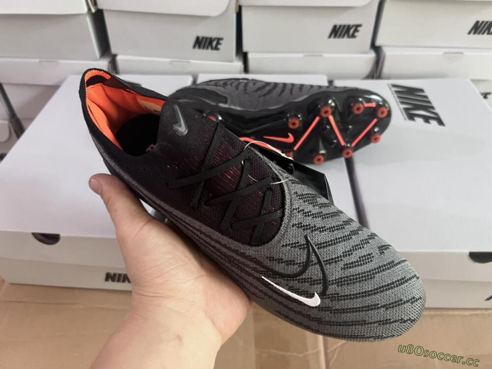 Men's Nike Phantom GX Elite AG Artificial Grass Low-Tops Football Boots - Black/Grey