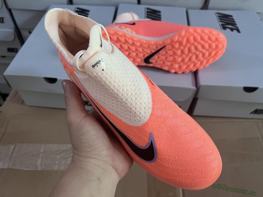 Unisex Nike Phantom GX Elite DF Link TF Artificial Turf High-Tops Football Shoes - Orange/Black/Pink