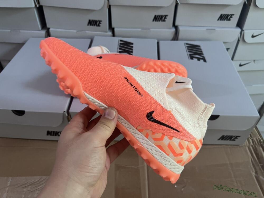 Unisex Nike Phantom GX Elite DF Link TF Artificial Turf High-Tops Football Shoes - Orange/Black/Pink
