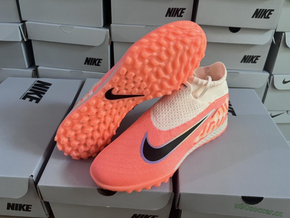 Unisex Nike Phantom GX Elite DF Link TF Artificial Turf High-Tops Football Shoes - Orange/Black/Pink