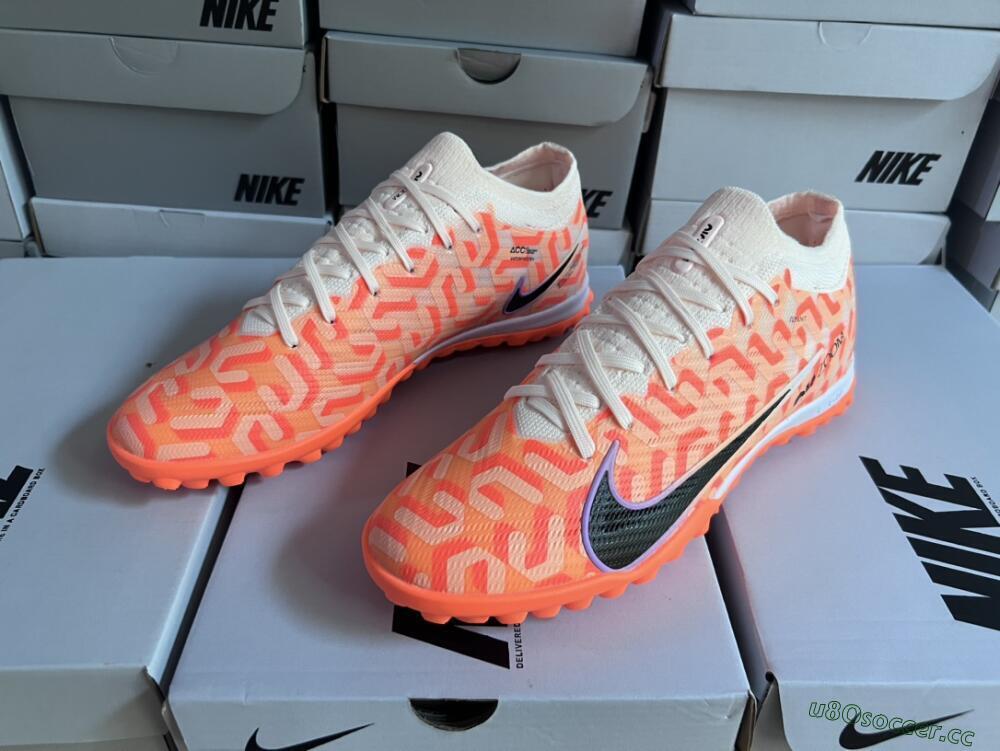 Men's Nike Air Zoom Mercurial Vapor 15 Elite TF Artificial Turf Low-Tops Football Shoes - Orange/White/Black