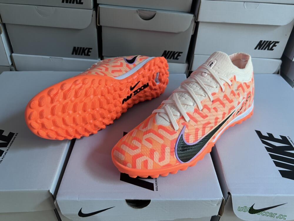 Men's Nike Air Zoom Mercurial Vapor 15 Elite TF Artificial Turf Low-Tops Football Shoes - Orange/White/Black