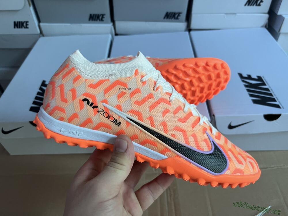 Men's Nike Air Zoom Mercurial Vapor 15 Elite TF Artificial Turf Low-Tops Football Shoes - Orange/White/Black