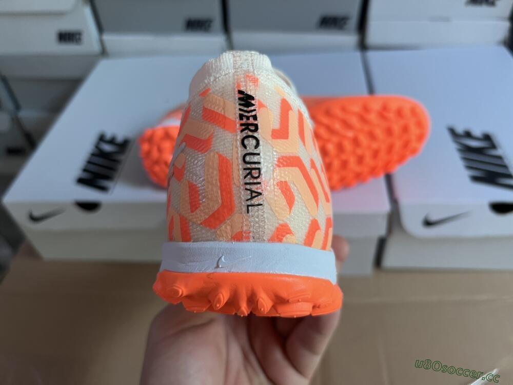 Men's Nike Air Zoom Mercurial Vapor 15 Elite TF Artificial Turf Low-Tops Football Shoes - Orange/White/Black