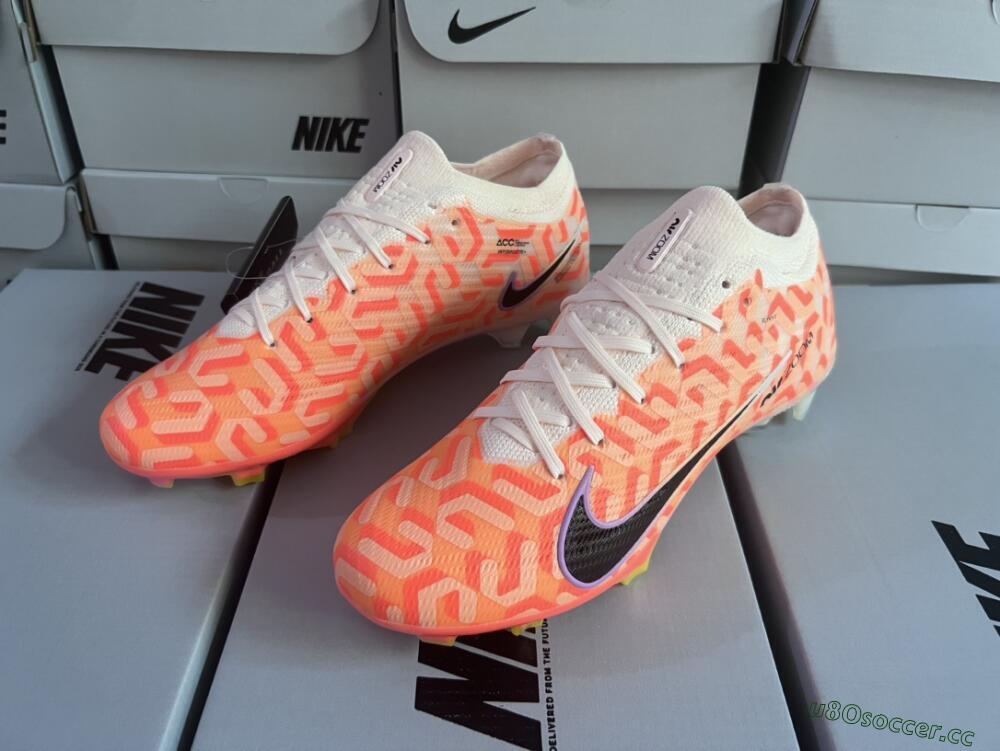 Unisex Nike Air Zoom Mercurial Vapor 15 Elite FG Firm Ground Low-Tops Football Boots - White/Orange/Black