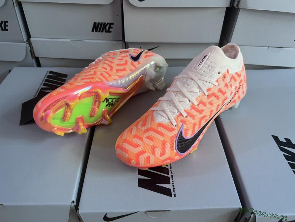 Unisex Nike Air Zoom Mercurial Vapor 15 Elite FG Firm Ground Low-Tops Football Boots - White/Orange/Black