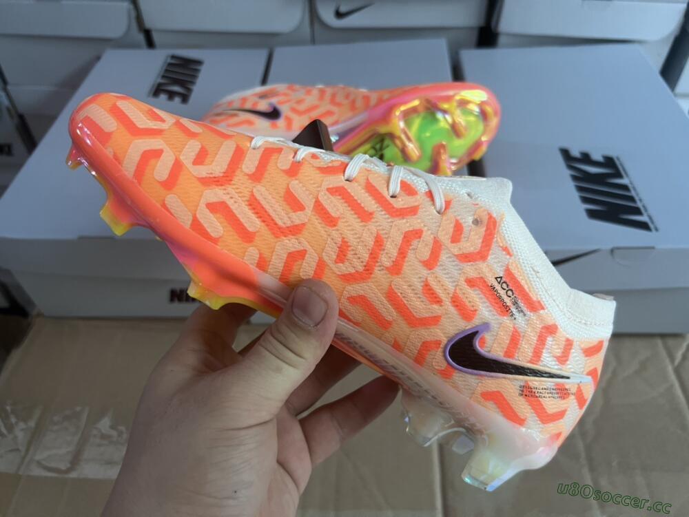 Unisex Nike Air Zoom Mercurial Vapor 15 Elite FG Firm Ground Low-Tops Football Boots - White/Orange/Black
