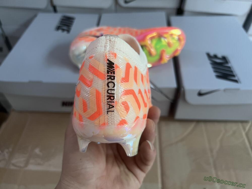 Unisex Nike Air Zoom Mercurial Vapor 15 Elite FG Firm Ground Low-Tops Football Boots - White/Orange/Black