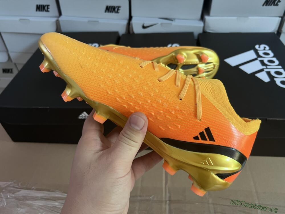 Men's Adidas X Speedportal.1 FG Firm Ground Low-Tops Football Boots - Orange/Black